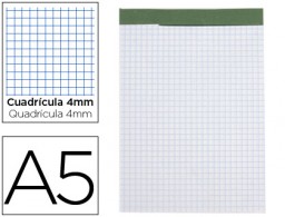 Bloc notas Liderpapel A5 80h 60 g/m² c/4mm. sin tapa
